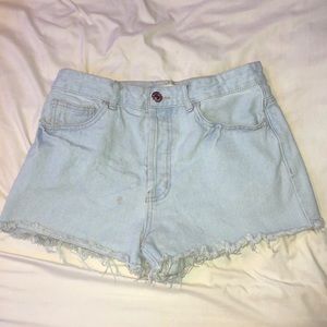 Light Blue Ripped Denim Shorts